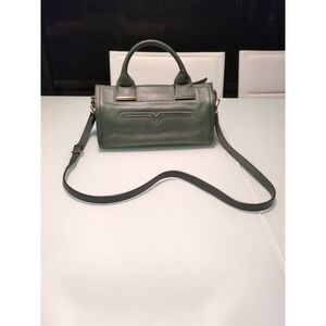 Vince Camuto Olive Green Leather Satchel Crossbody Bag Minimalist Designer